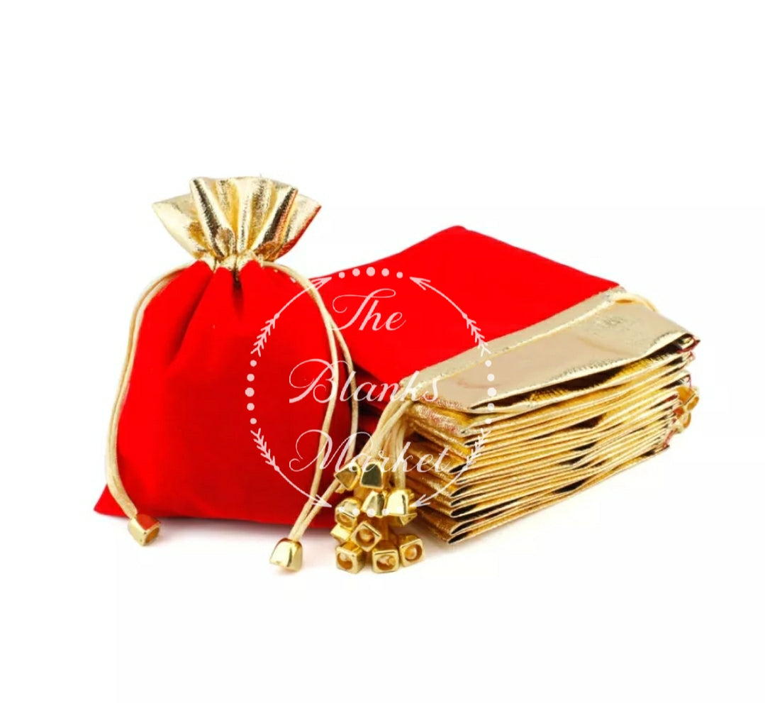 Red velvet gift pouch