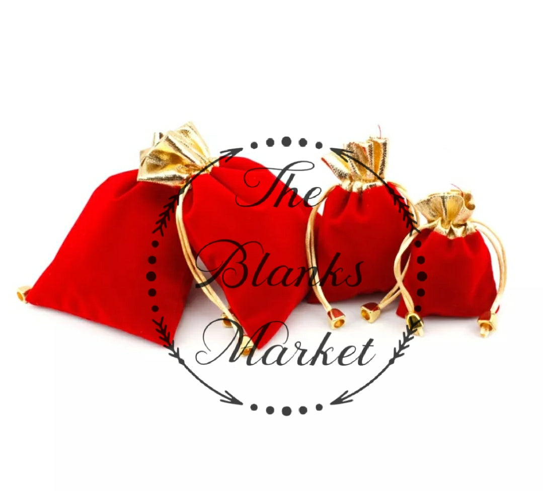 Red velvet gift pouch
