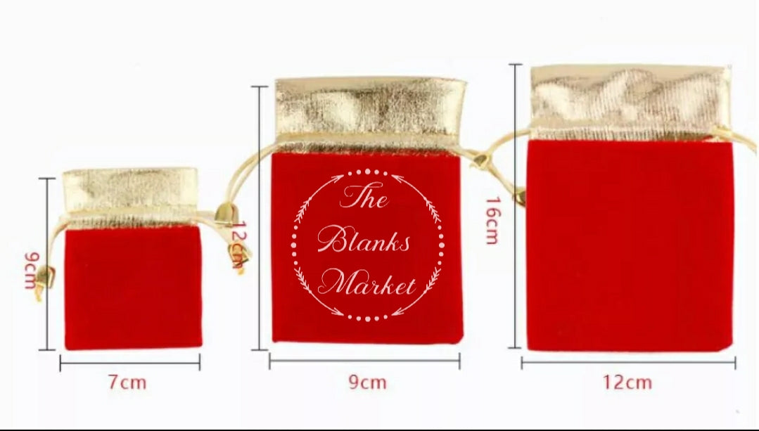Red velvet gift pouch