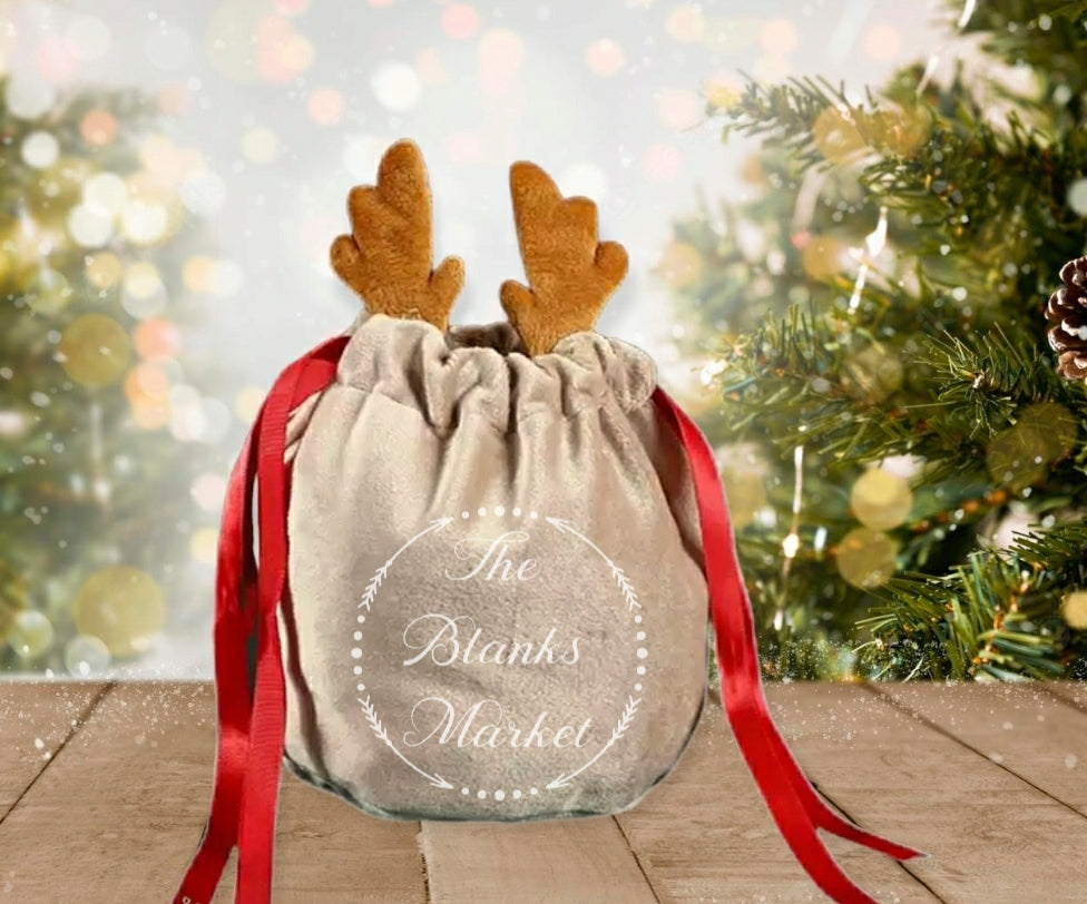 Velvet Christmas Reindeer Bag