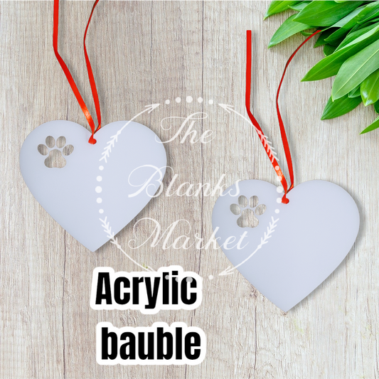 Acrylic heart with paw cut out