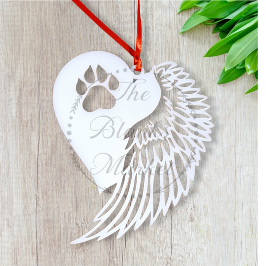 Paw cut out angel wing bauble