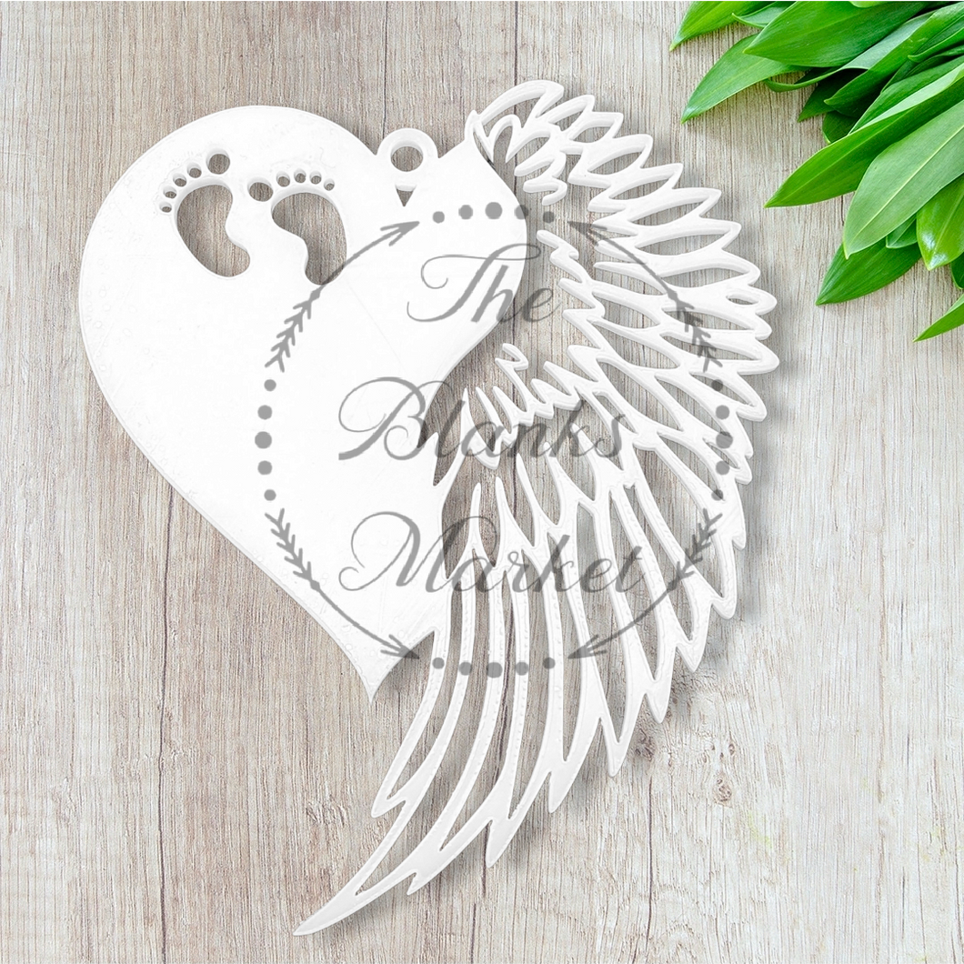 Baby feet angel wing decoration