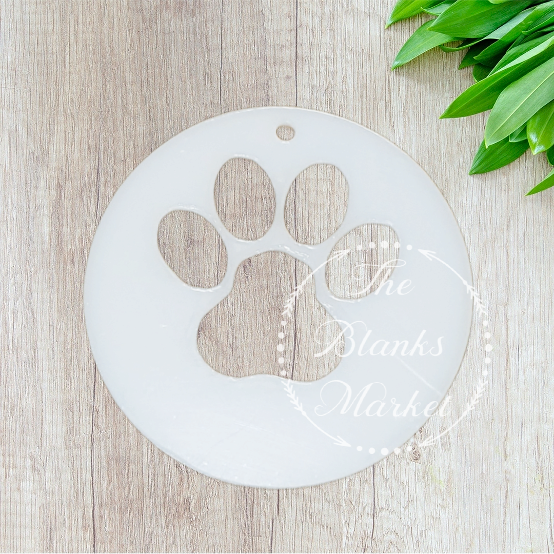 Acrylic paw cut out bauble