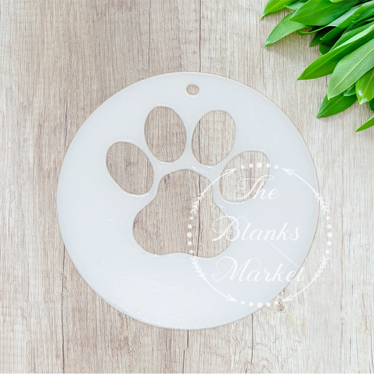 Acrylic paw cut out bauble