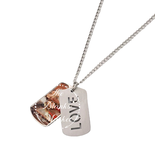 Sublimation dog tag necklace/love slide locket
