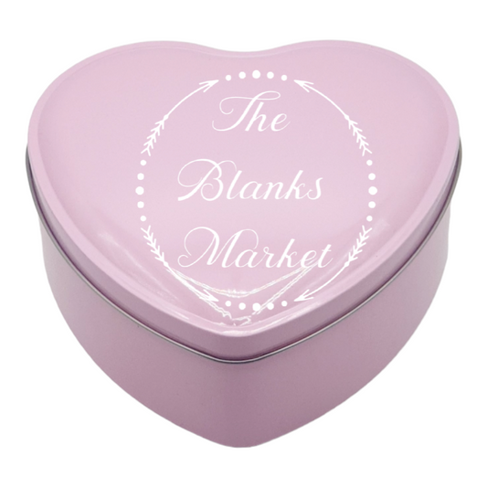 Pink metallic heart tin