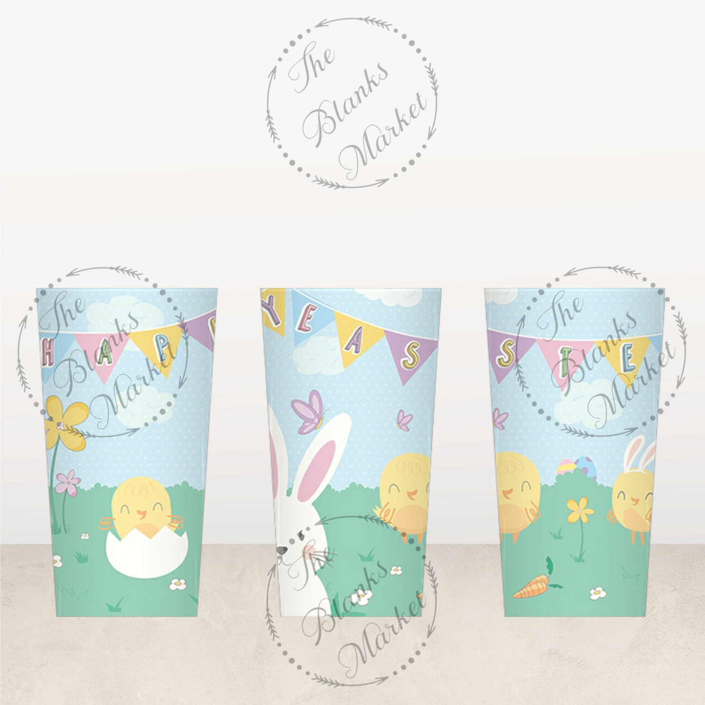 Easter Printed Plastic Tumbler