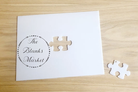 Acrylic rectangle with keyring puzzle piece cut out