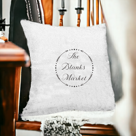 White Sequin Cushion Cover