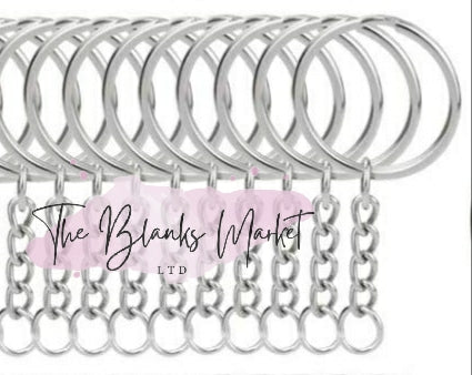 Split key ring with chain 10pk