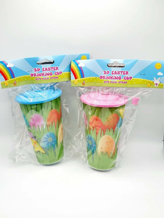 Easter 3d cups with flexi straw