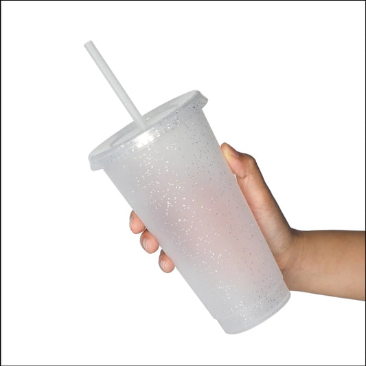 24oz clear glitter cold cup