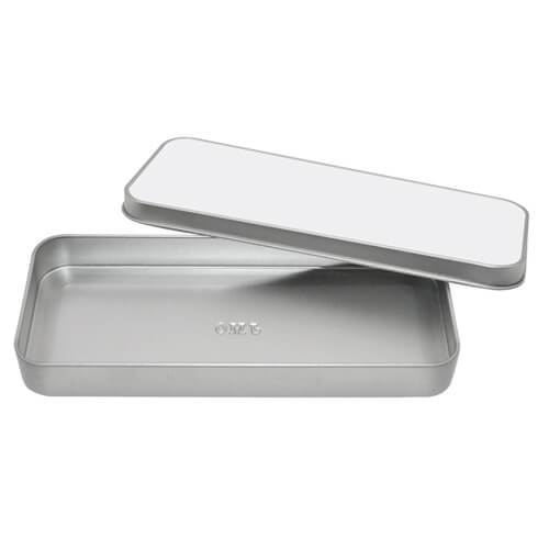 Stationery and Pencil Tin - Silver