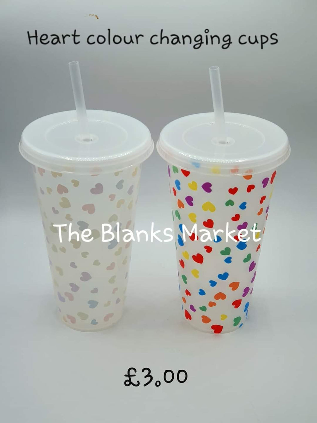 Heart colour changing cups